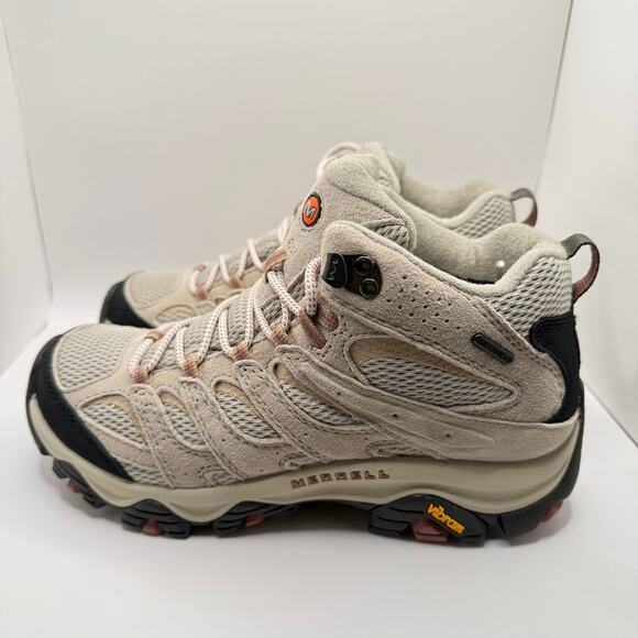 Merrell Woman’s Moab 3 Mid Waterproof Moonbeam Beige Hiking Boot- Size 8.5 - Picture 1 of 8